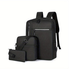 Men's Business Backpack Set Laptop School Bag Crossbody