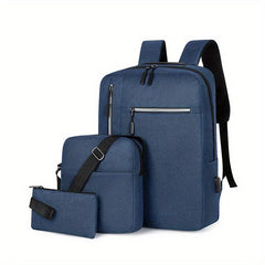Men's Business Backpack Set Laptop School Bag Crossbody
