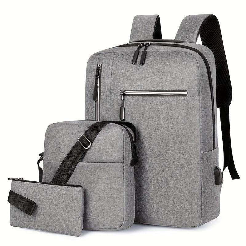 Men's Business Backpack Set Laptop School Bag Crossbody
