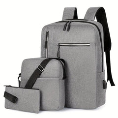 Men's Business Backpack Set Laptop School Bag Crossbody
