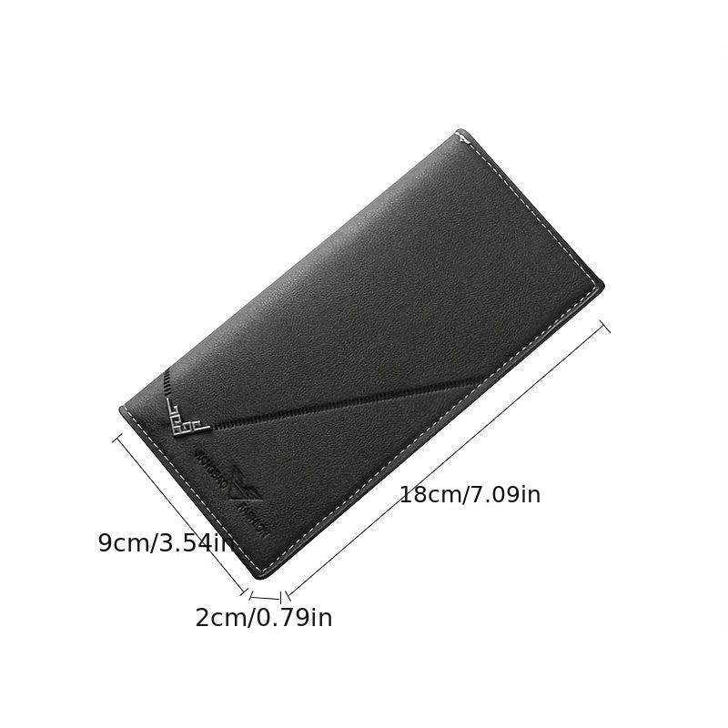 Men's Business Long Wallet Large Capacity Leather Money Clip