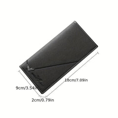 Men's Business Long Wallet Large Capacity Leather Money Clip