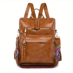 Women's Casual Retro Backpack Large Capacity Multifunctional Handbag