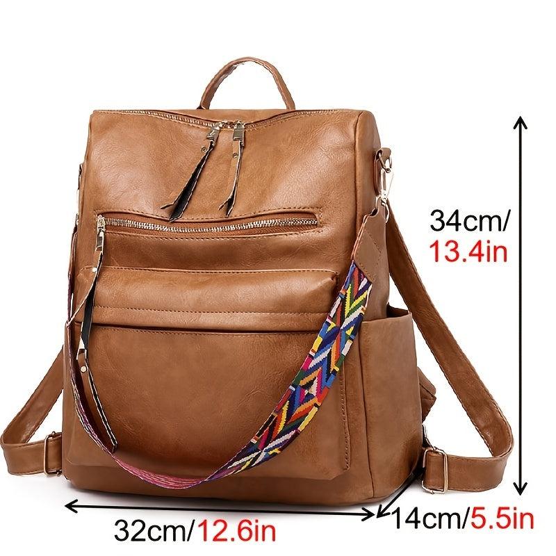 Women's Casual Retro Backpack Large Capacity Multifunctional Handbag