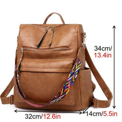 Women's Casual Retro Backpack Large Capacity Multifunctional Handbag