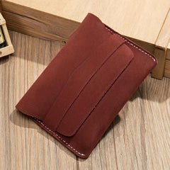 Vintage Crazy Horse Leather Card Holder Coin Purse