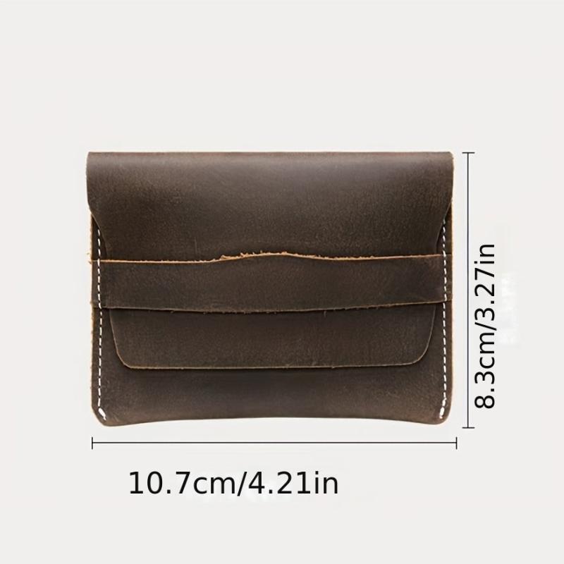 Vintage Crazy Horse Leather Card Holder Coin Purse