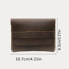 Vintage Crazy Horse Leather Card Holder Coin Purse