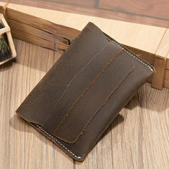 Vintage Crazy Horse Leather Card Holder Coin Purse