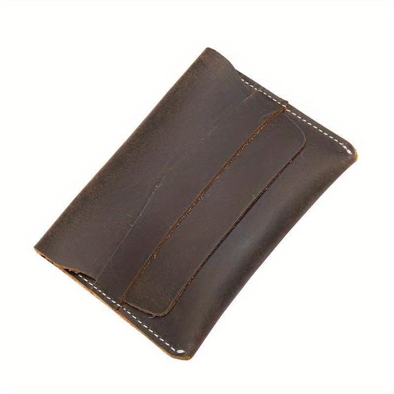 Vintage Crazy Horse Leather Card Holder Coin Purse