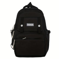 Solid Backpack Preppy Bag Outdoor Travel Schoolbag Men And Women