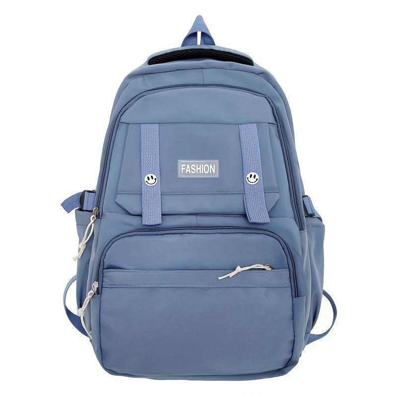 Solid Backpack Preppy Bag Outdoor Travel Schoolbag Men And Women