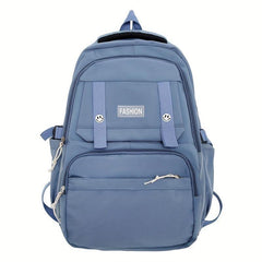 Solid Backpack Preppy Bag Outdoor Travel Schoolbag Men And Women