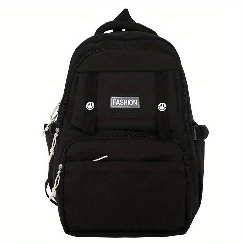 Solid Backpack Preppy Bag Outdoor Travel Schoolbag Men And Women