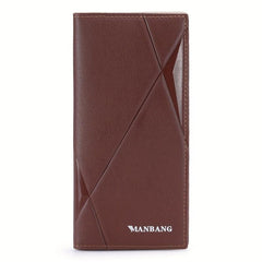 Men's Leather Long Wallet Card Holder Clutch Bag Money Clip