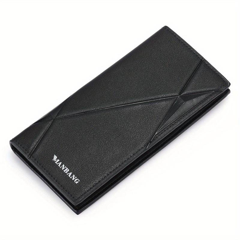 Men's Leather Long Wallet Card Holder Clutch Bag Money Clip