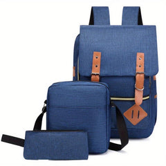 3pcs Casual Travel Backpack Computer School Bag
