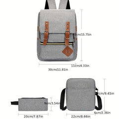 3pcs Casual Travel Backpack Computer School Bag