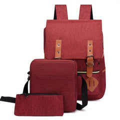 3pcs Casual Travel Backpack Computer School Bag