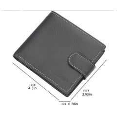 Men's Leather Short Wallet Money Clip Card Holder with Coin Pocket