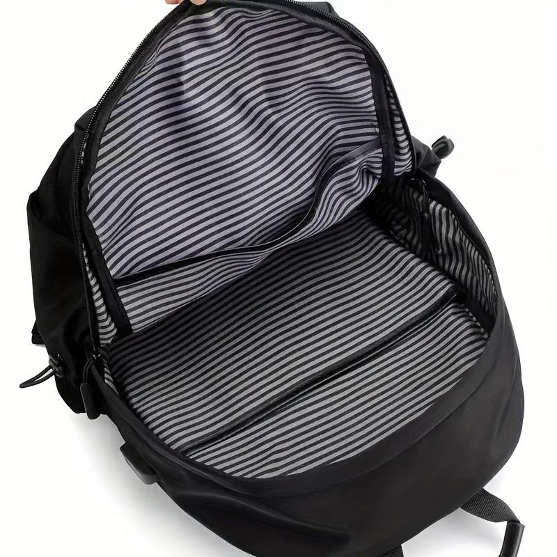 Solid Backpack Double Shoulder Bag Men's Laptop Casual Men's Shoulder Bag