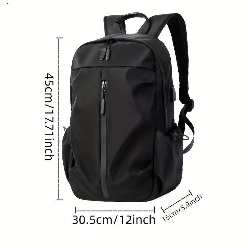 Solid Backpack Double Shoulder Bag Men's Laptop Casual Men's Shoulder Bag