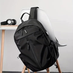 Solid Backpack Double Shoulder Bag Men's Laptop Casual Men's Shoulder Bag