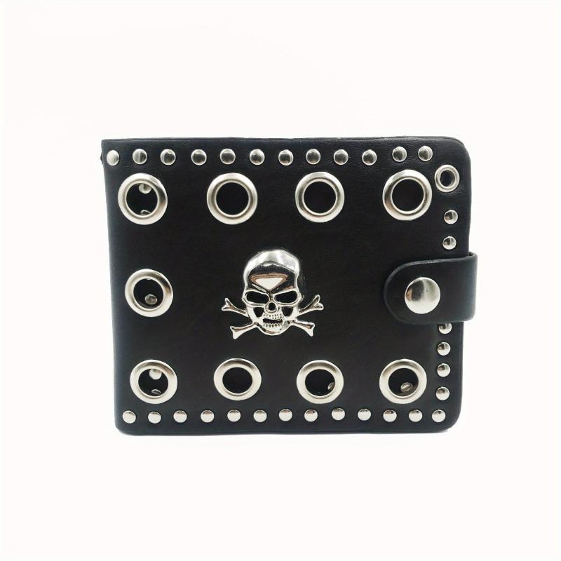 Halloween Men's Wallet Cross Skull Punk Wallet Anti theft Rivet Wallet