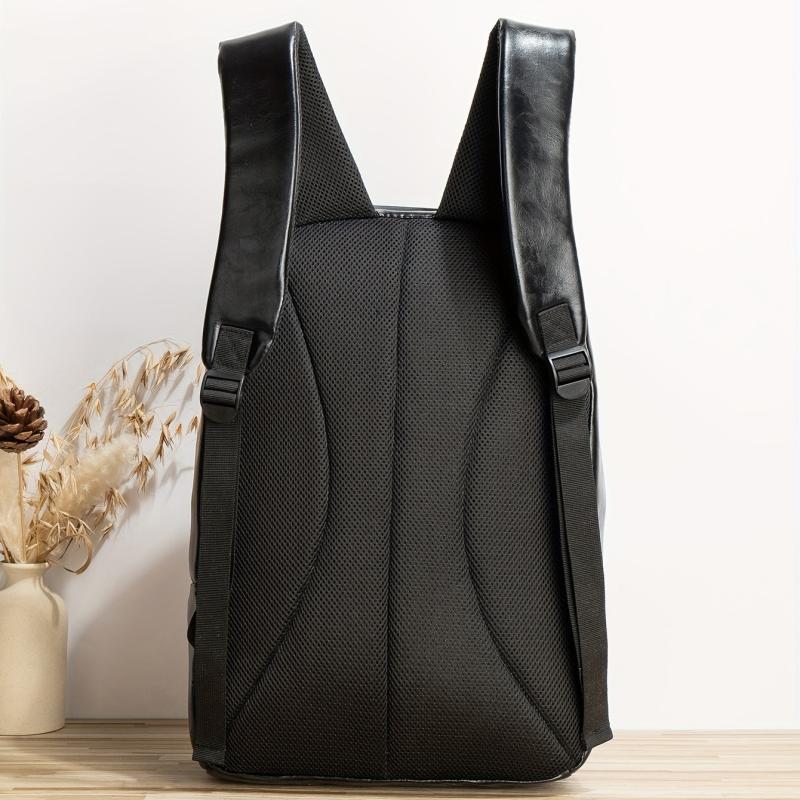 PU Leather Shark Pattern Backpack Student Commuter Outdoor Sports Bag