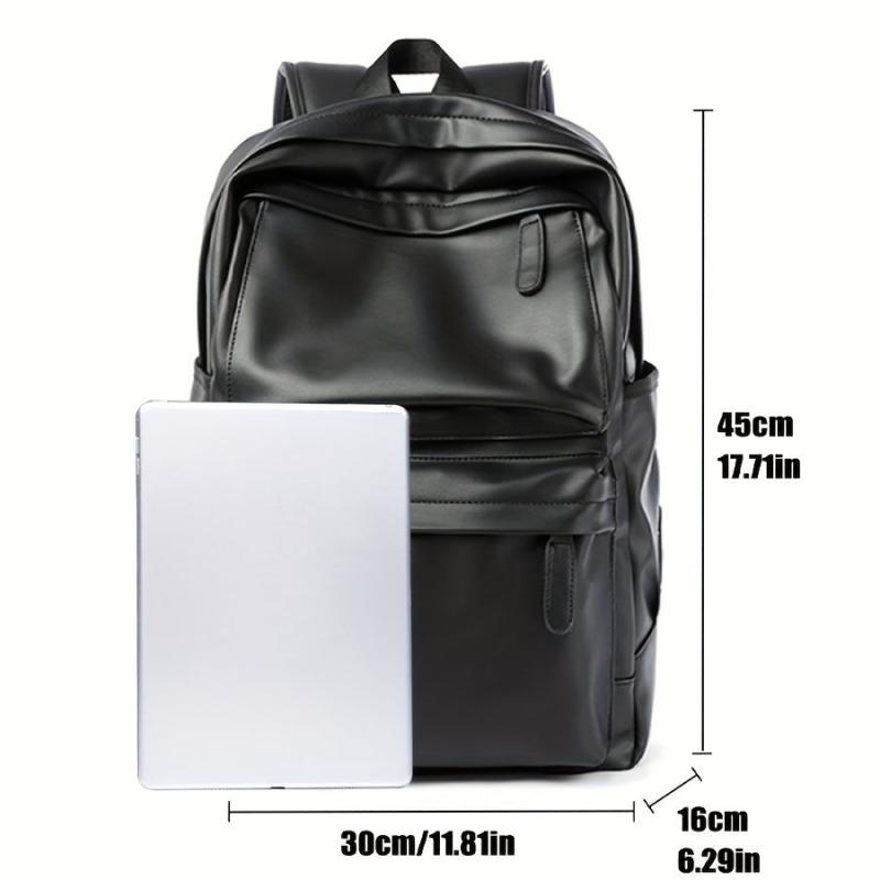 Leather Travel Backpack Laptop School Bag for Student