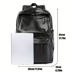 Leather Travel Backpack Laptop School Bag for Student