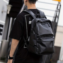 Leather Travel Backpack Laptop School Bag for Student