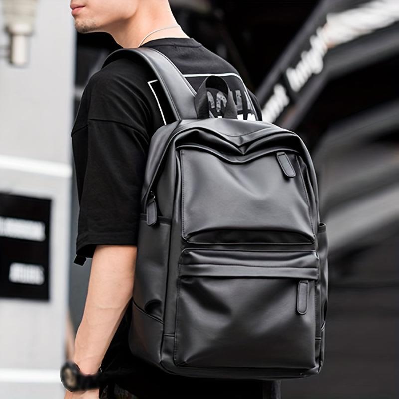 Leather Travel Backpack Laptop School Bag for Student