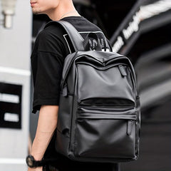 Leather Travel Backpack Laptop School Bag for Student