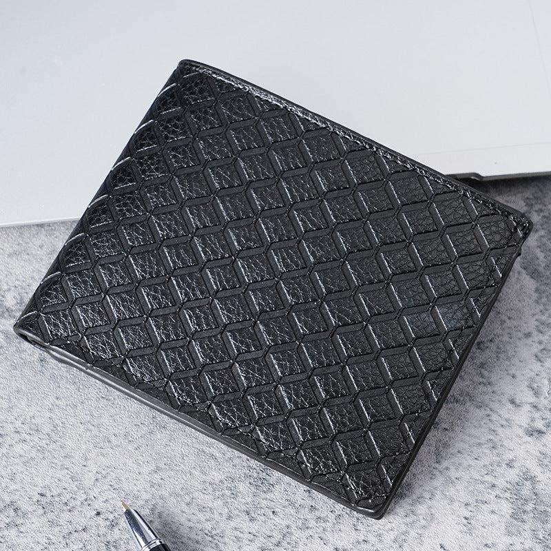 Men's Leather Short Wallet Money Clip Card Holder Horizontal Wallet