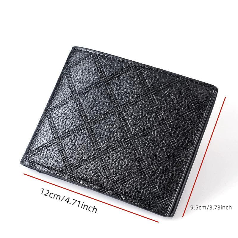Men's Leather Short Wallet Money Clip Card Holder Horizontal Wallet