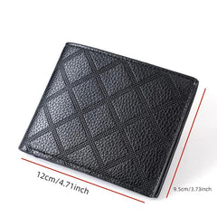 Men's Leather Short Wallet Money Clip Card Holder Horizontal Wallet