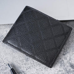 Men's Leather Short Wallet Money Clip Card Holder Horizontal Wallet