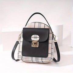 Plaid Pattern Backpack Ladies Bags Small Book Bag Sweet Small Backpack