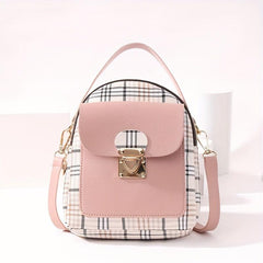 Plaid Pattern Backpack Ladies Bags Small Book Bag Sweet Small Backpack