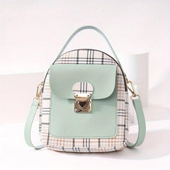 Plaid Pattern Backpack Ladies Bags Small Book Bag Sweet Small Backpack