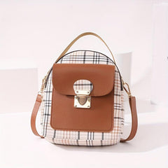 Plaid Pattern Backpack Ladies Bags Small Book Bag Sweet Small Backpack