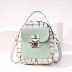 Plaid Pattern Backpack Ladies Bags Small Book Bag Sweet Small Backpack