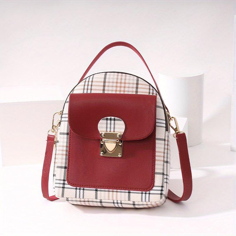 Plaid Pattern Backpack Ladies Bags Small Book Bag Sweet Small Backpack