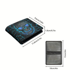 Fire Skull Pattern Leather Wallet Coin Purse Large Capacity Card Holder