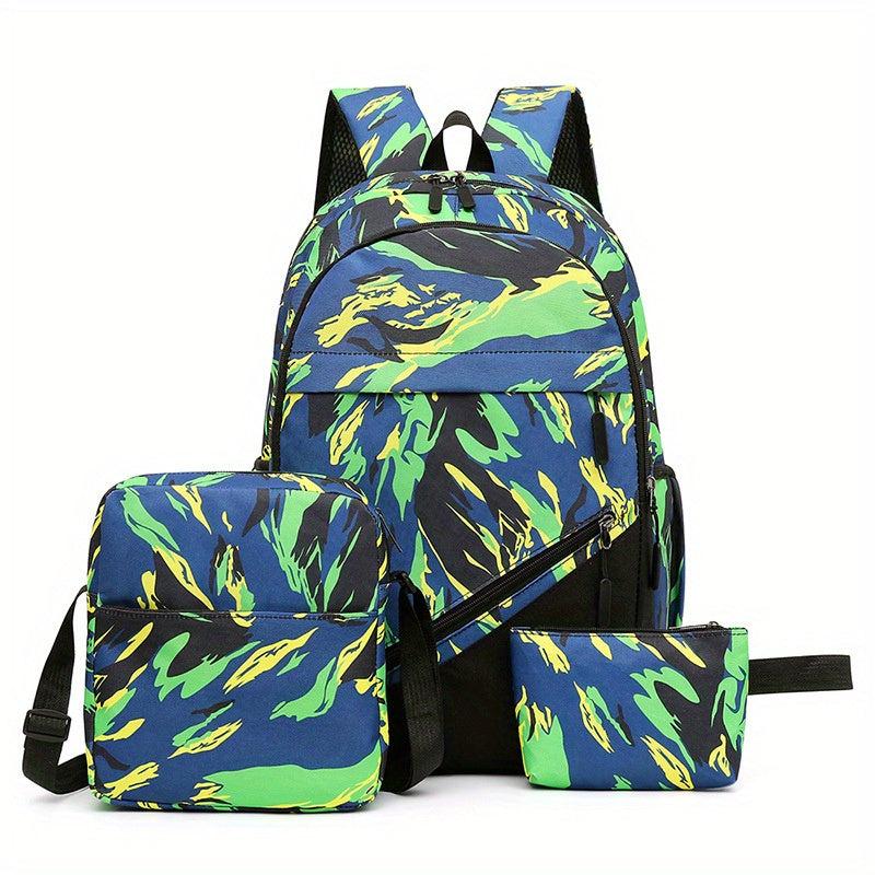 3pcs Large Capacity Travel Backpack Crossbody Bag Set