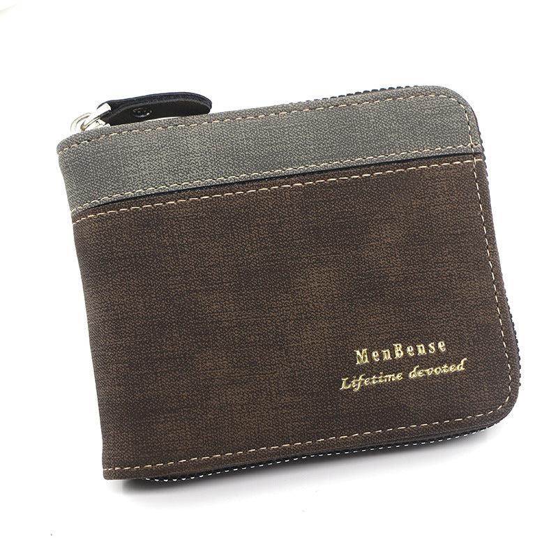 Men's Zipper Short Wallet Money Clip Card Holder Coin Purse Gift