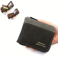Men's Zipper Short Wallet Money Clip Card Holder Coin Purse Gift