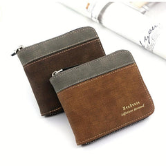 Men's Zipper Short Wallet Money Clip Card Holder Coin Purse Gift