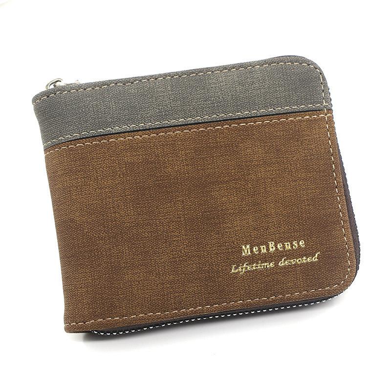 Men's Zipper Short Wallet Money Clip Card Holder Coin Purse Gift